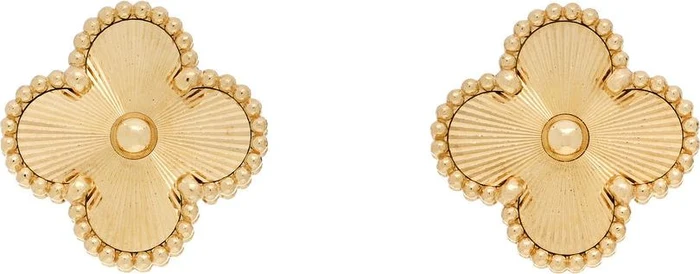 Van Cleef & Arpels Guilloché Alhambra Earrings