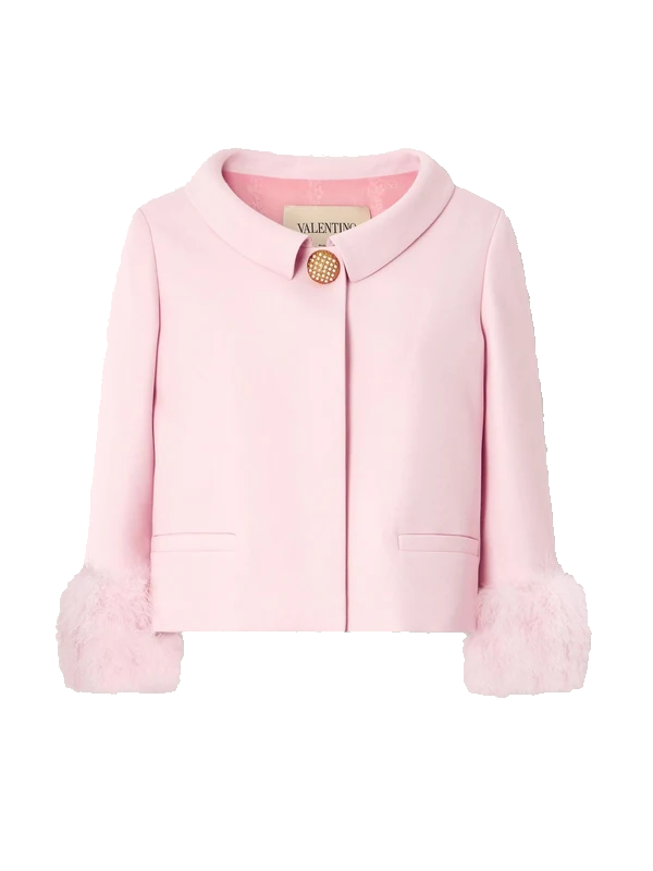 Valentino Garavani Feather-Trim Jacket