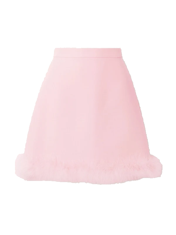 Valentino Garavani Feather-Trim Skirt