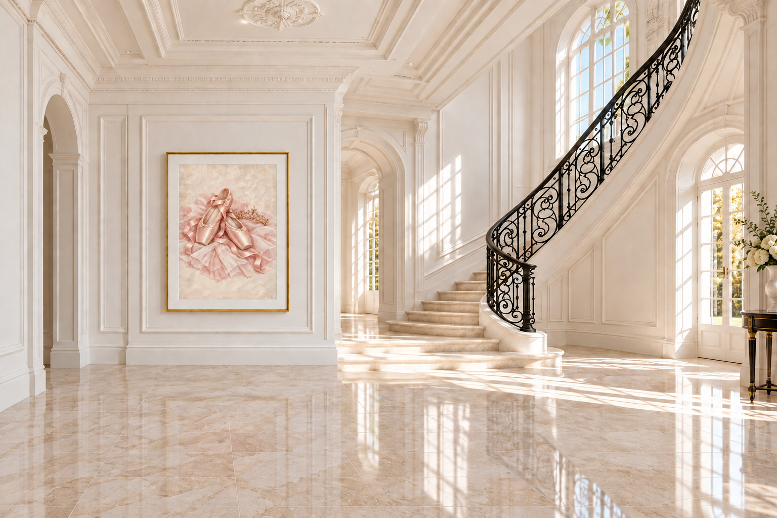 Graceful Pirouette displayed in its elegant sunlit room.