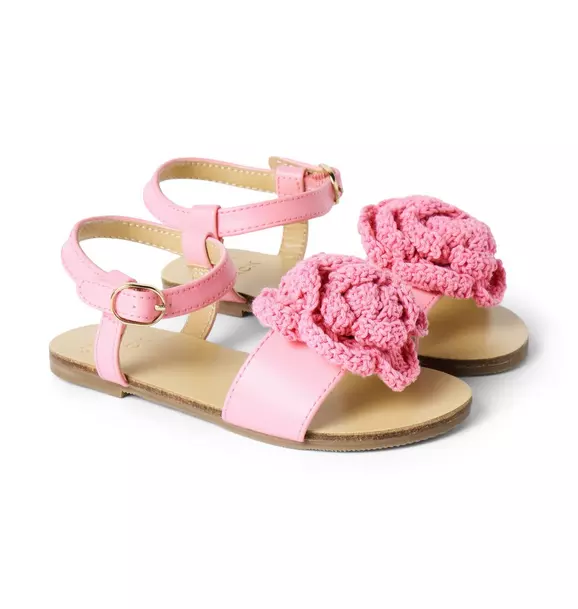 Mini · Janie and Jack Crochet Flower Sandal · Spring Pink