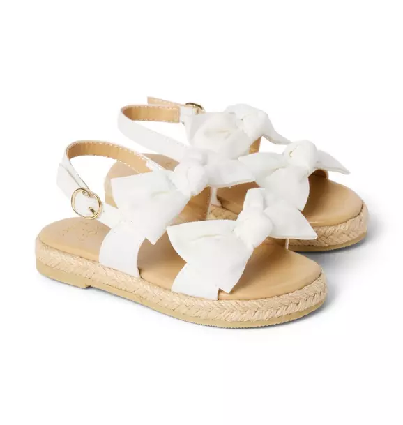 Mini · Janie and Jack Bow Espadrille Sandal · White