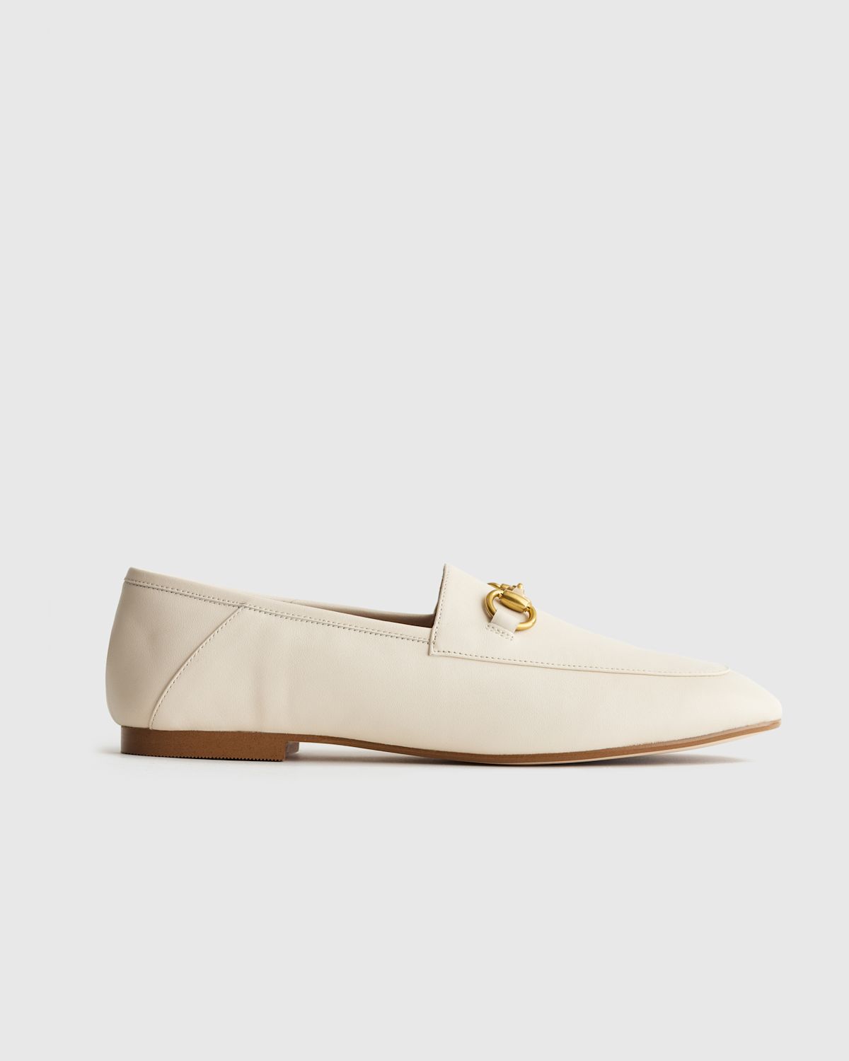 Quince Italian Leather Horsebit Loafer · Bone