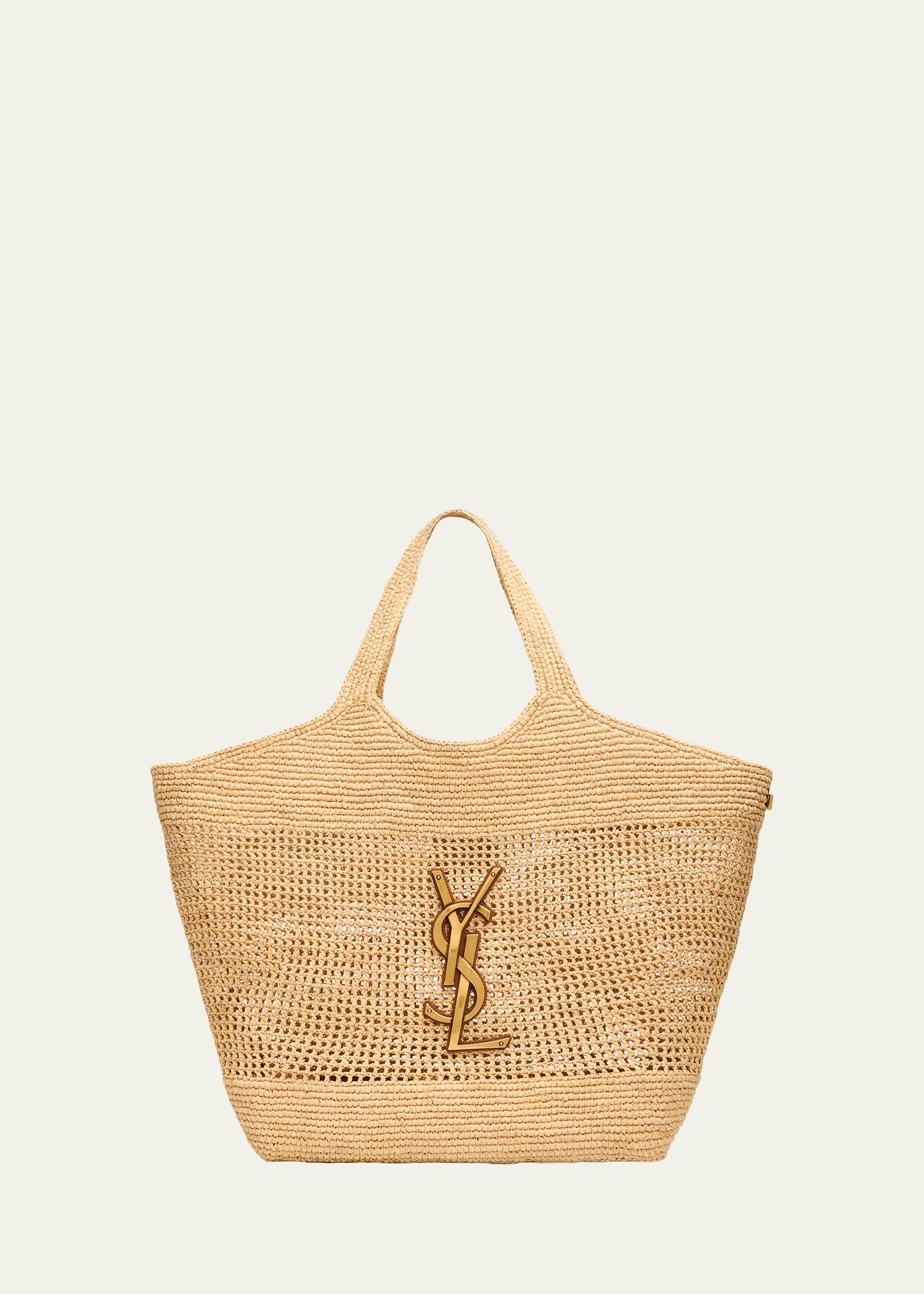 Saint Laurent Icare YSL raffia tote bag