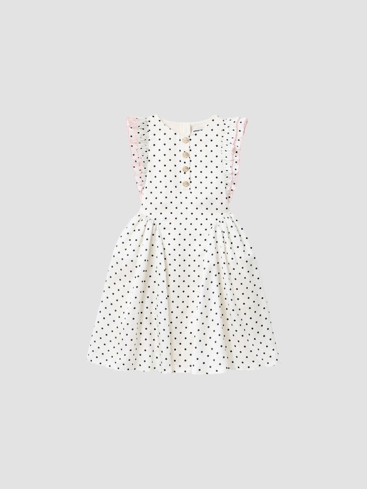 Mini · Self-Portrait Polka Dot Drop-Waist Dress · Cream
