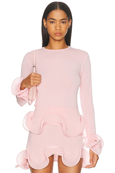 Sid Neigum Wave Sleeve Bamboo Top · Powder Pink