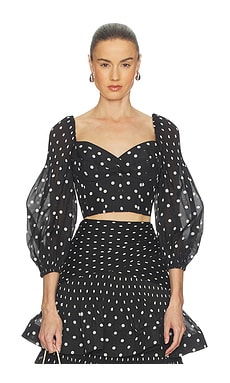 Zimmermann Pleated Draped Bodice · Black Dot