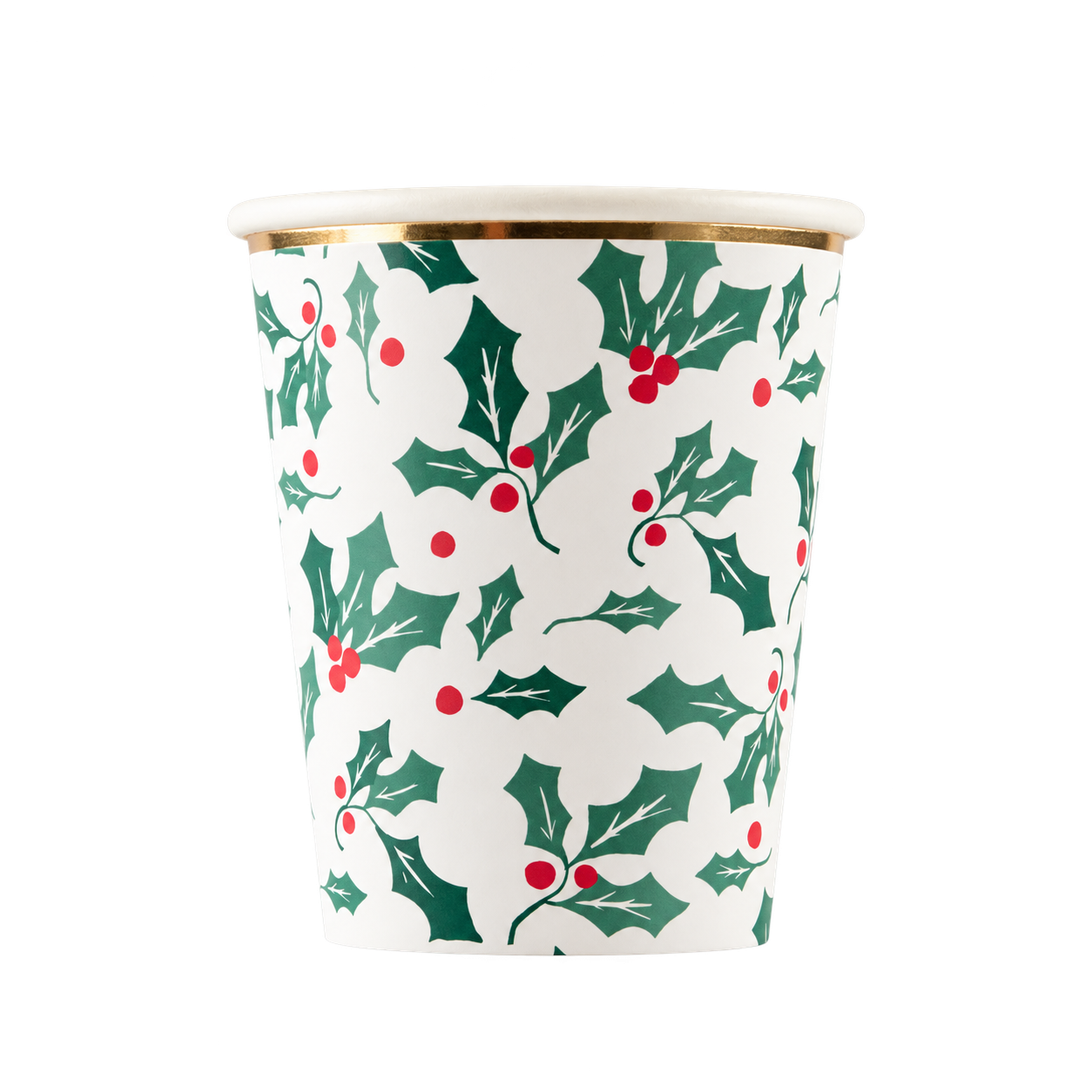 Meri Meri Holly Pattern Cups, Pack of 8, product only