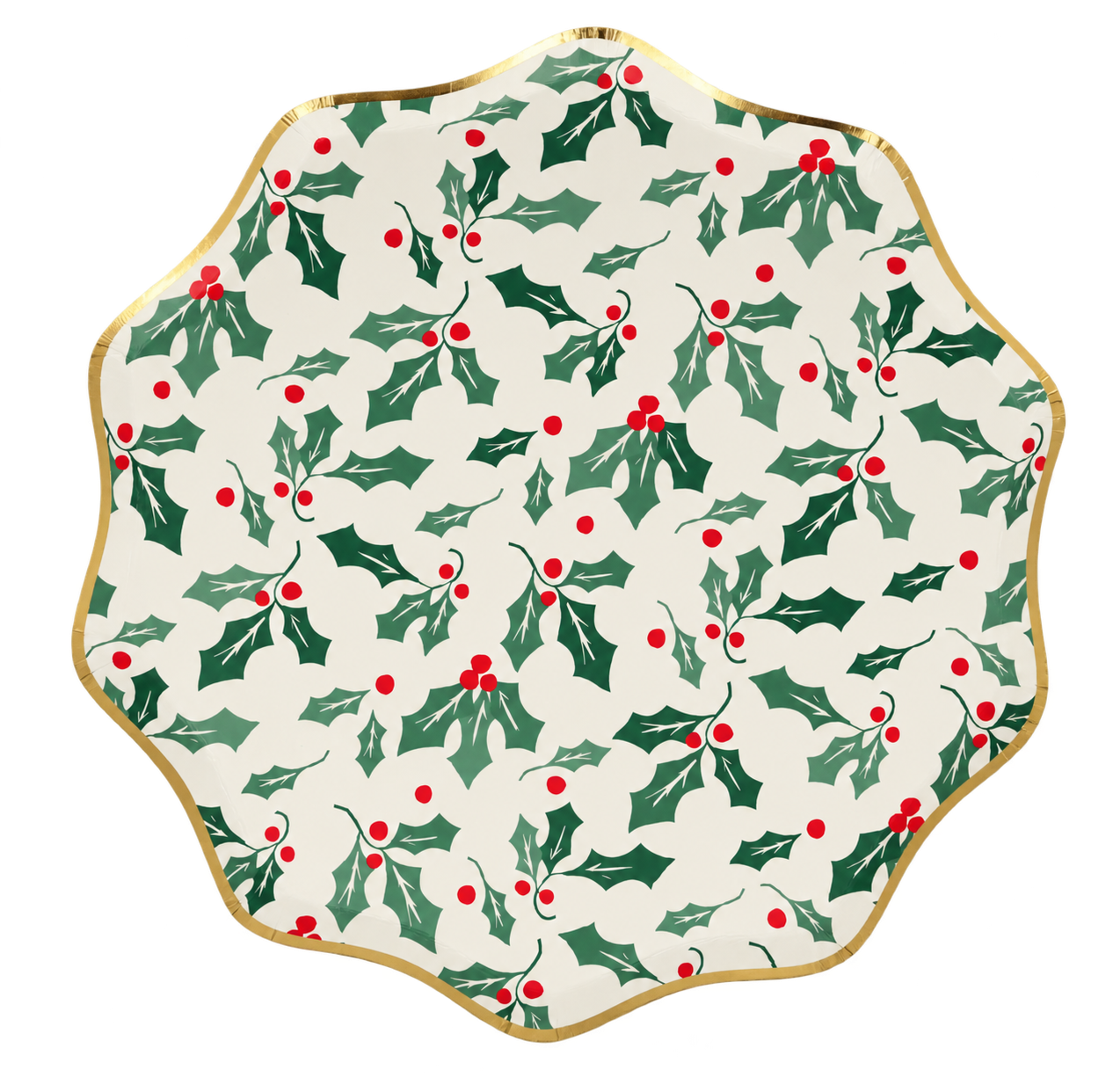 Meri Meri Holly Pattern Side Plates, The festive place setting, product only