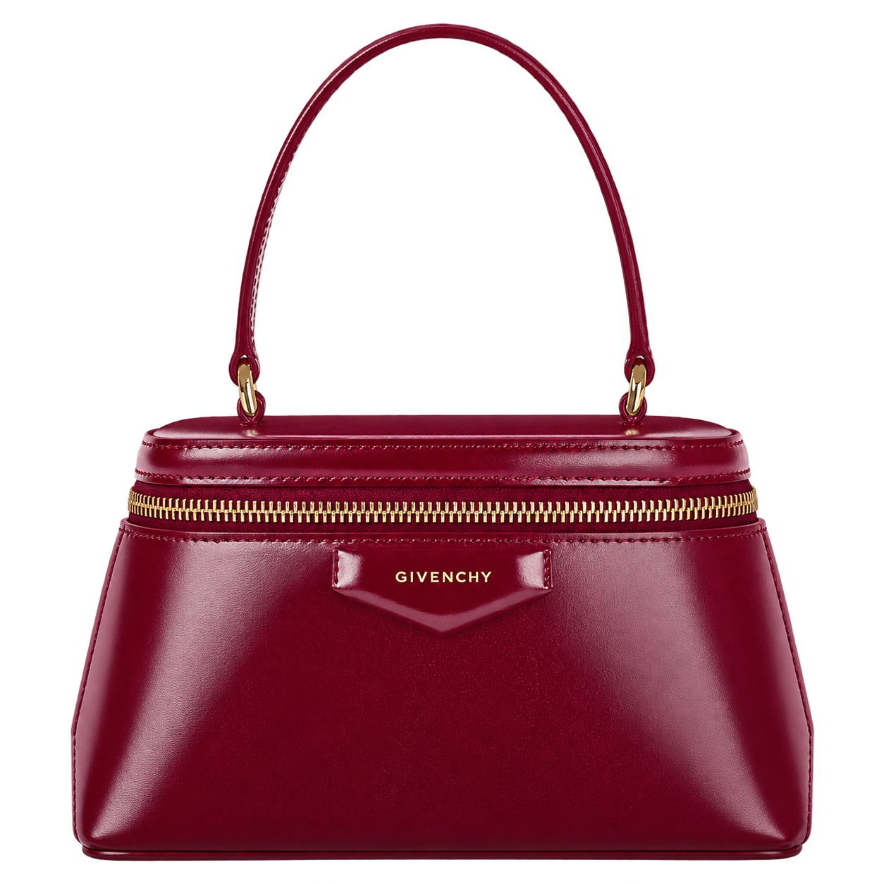 Givenchy Antigona Vanity Bag — Box leather with chain · Burgundy