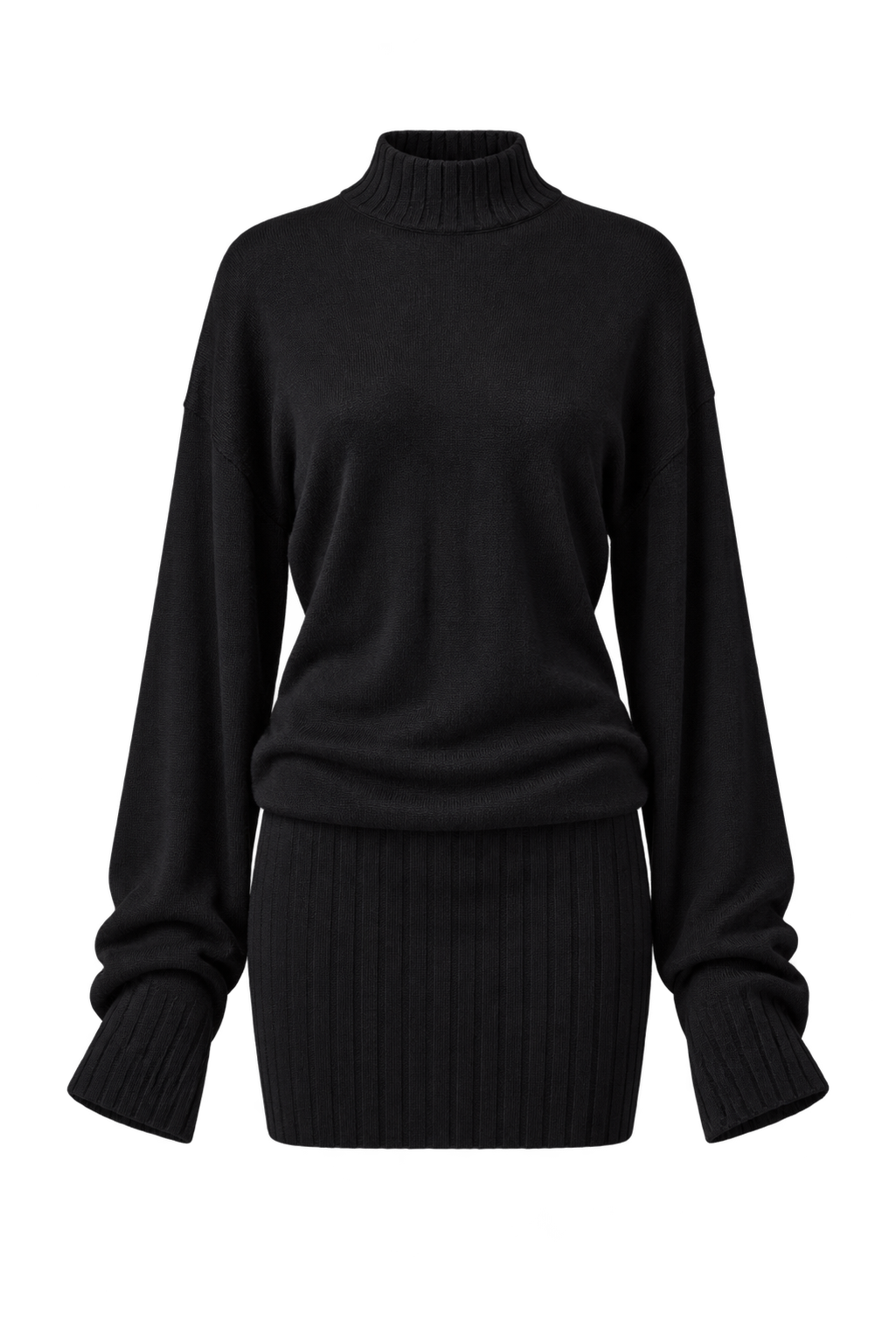 SAME black Lightweight Knit Mini Dress, shown without a model.